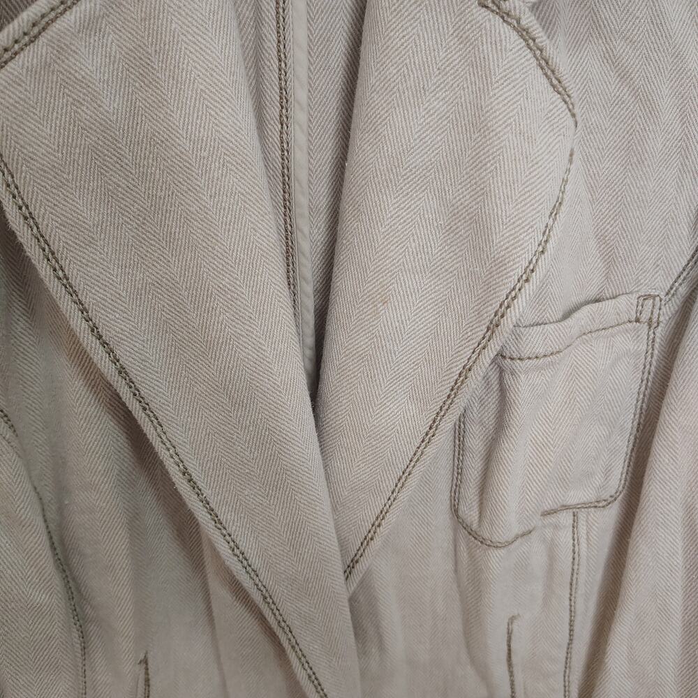 J Jill Womens 18W Plus Size Blazer Linen Cotton Cream Beige Casual Jacket - Picture 5 of 9